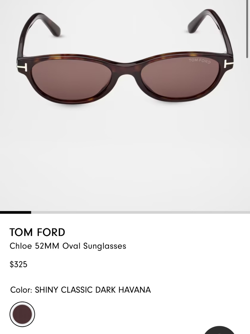 Tom Ford Oval Sunglasses — Dark Havana Brown